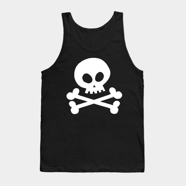 cool white skull crossbones Tank Top by cartoonygifts
